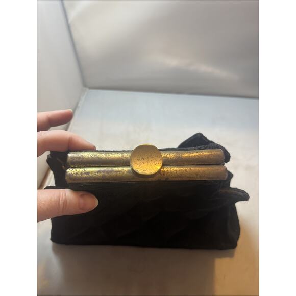 Unique Vintage CORSE Black Textured Woven Lady`s Bag Handbag - Picture 5 of 8